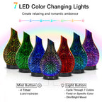 Essential Oil Diffuser Aromatherapy Diffuser- 120 ml Glass Ultrasonic Cool Mist Oil Diffuser, Whisper Quiet with Waterless Auto