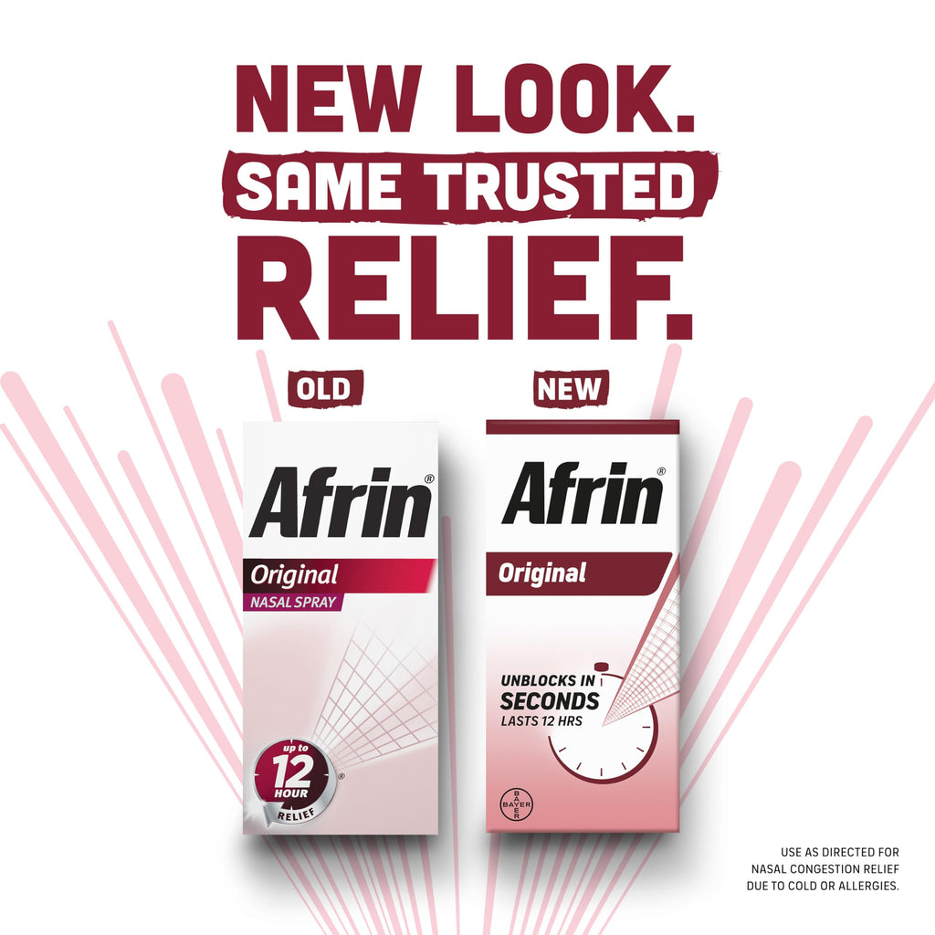 Afrin Original Strength Nasal Decongestant Spray 0.5 Fl Oz, Pack of 6