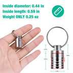 Micro Pill Holder with Keychain Necklace, Opret Titanium Pill Container for Travel Purse Pocket, Waterproof Pill Case for Emerge