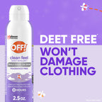 OFF! Clean Feel Travel Size Insect Repellent Aerosol, Fragrance-Free Bug Spray for Lasting Protection from Mosquitoes, 2.5 oz