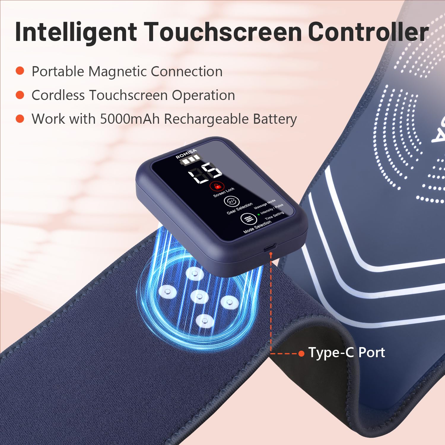 Red Light Therapy Belt & Back Massager for Pain Relief, Infrared Light Therapy Vibration Rechargeable, Red Light Therapy Device