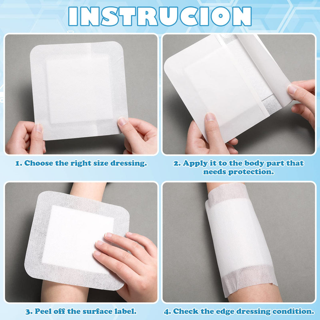 30 Pieces Bordered Gauze-Island Dressing is 6 x 6 Inch Wound Bandage Adhesive Patches Post Shower Pads Breathable Borders Indivi