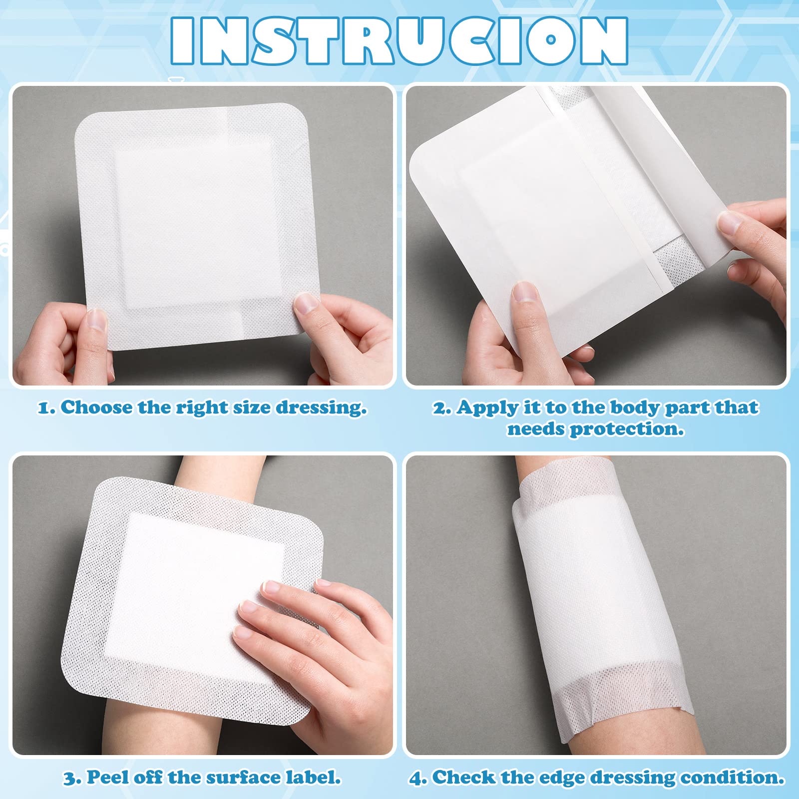 30 Pieces Bordered Gauze-Island Dressing is 6 x 6 Inch Wound Bandage Adhesive Patches Post Shower Pads Breathable Borders Indivi