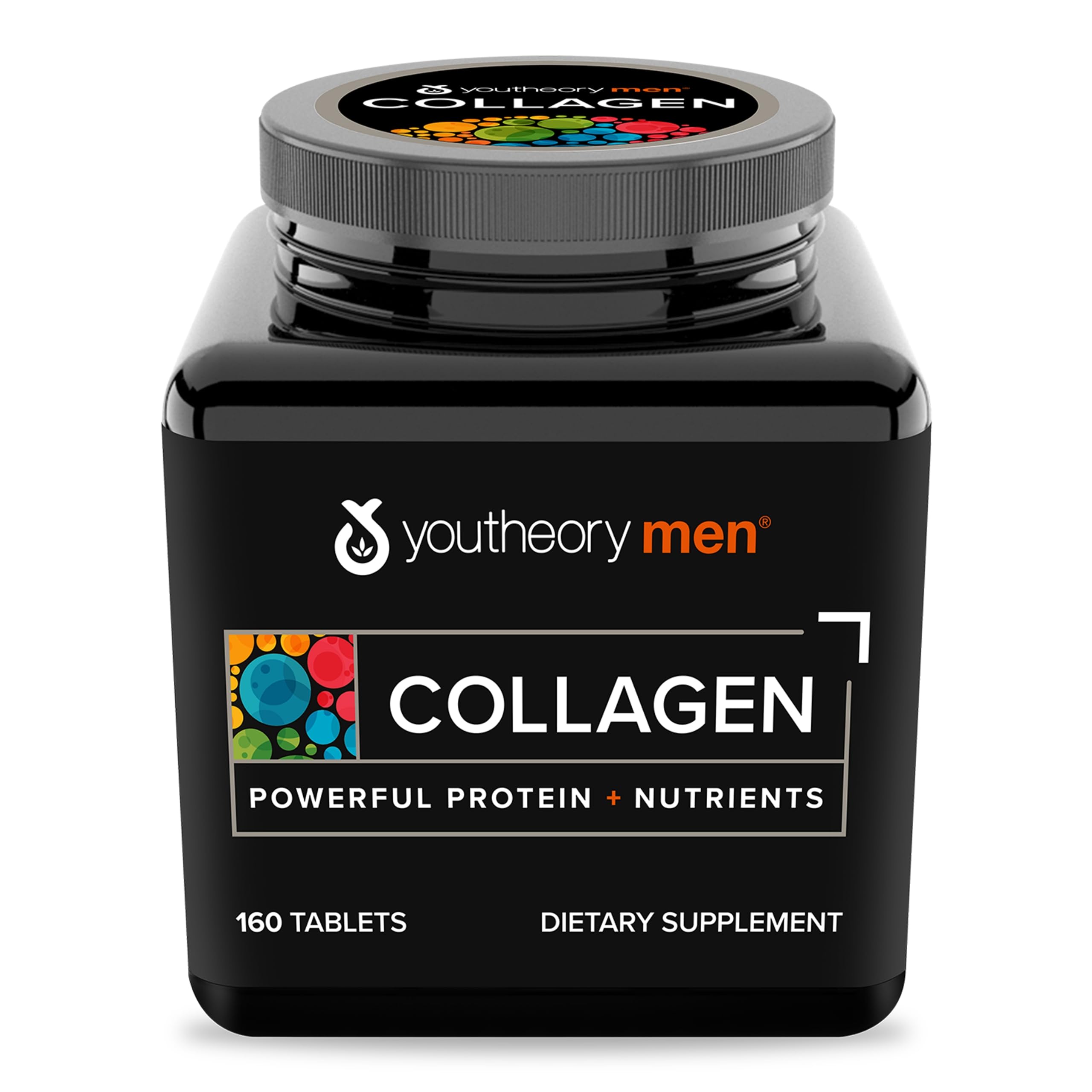 Youtheory Mens Collagen - Vegetarian Collagen Supplement for Men - Contains Biotin - Supports Healthy Hair, Nails, Skin & Joint