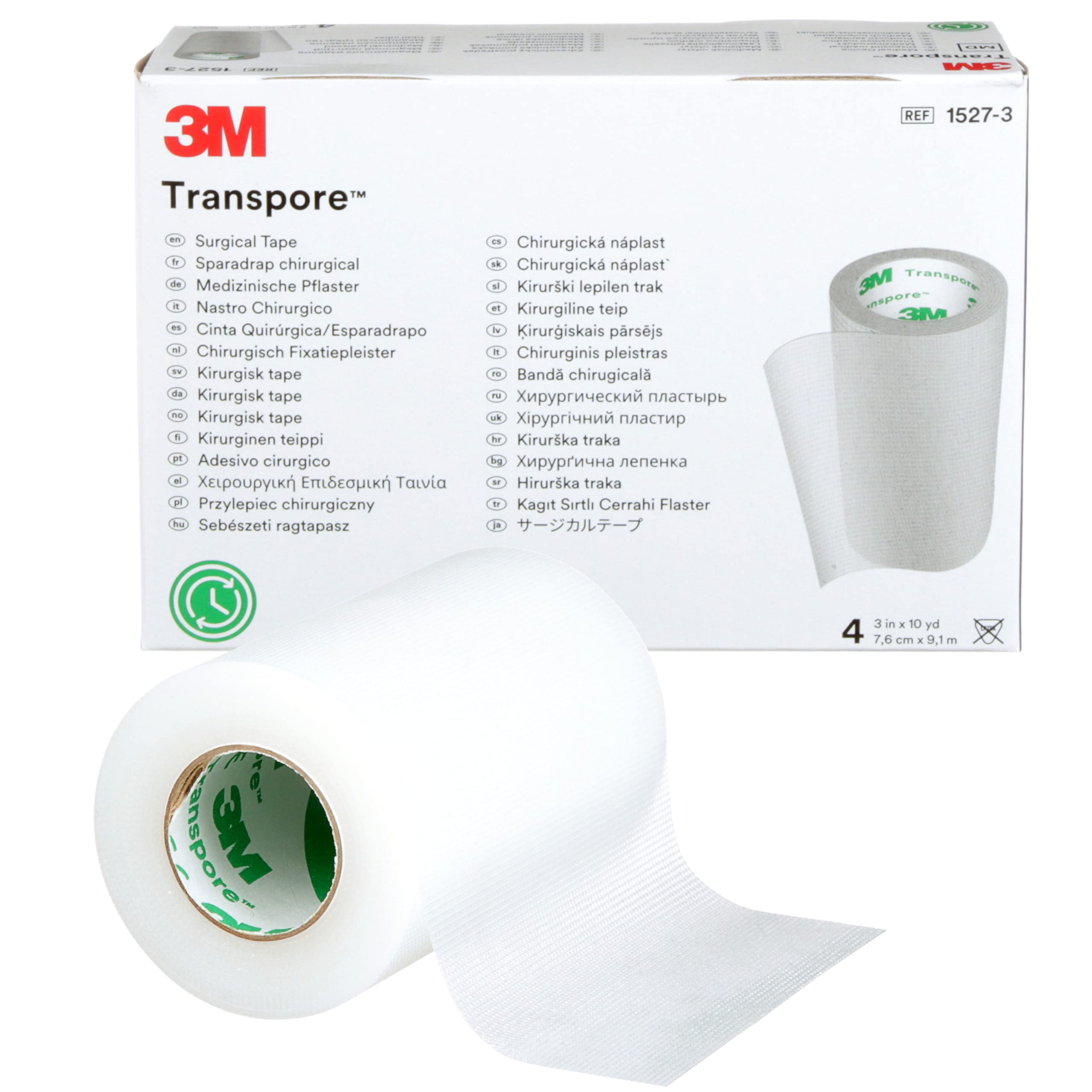 Transpore Medical Tape Clear Plastic  3 In. X 10 Yards  Box Of 4