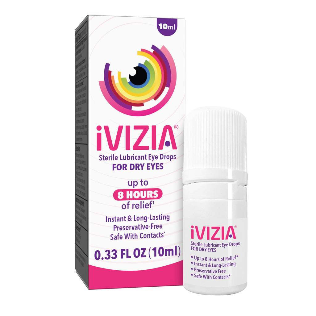 iVIZIA Sterile Lubricant Eye Drops for Dry Eyes, Preservative-Free, Moisturizing, Dry Eye Relief, Contact Lens Friendly, 0.33 fl