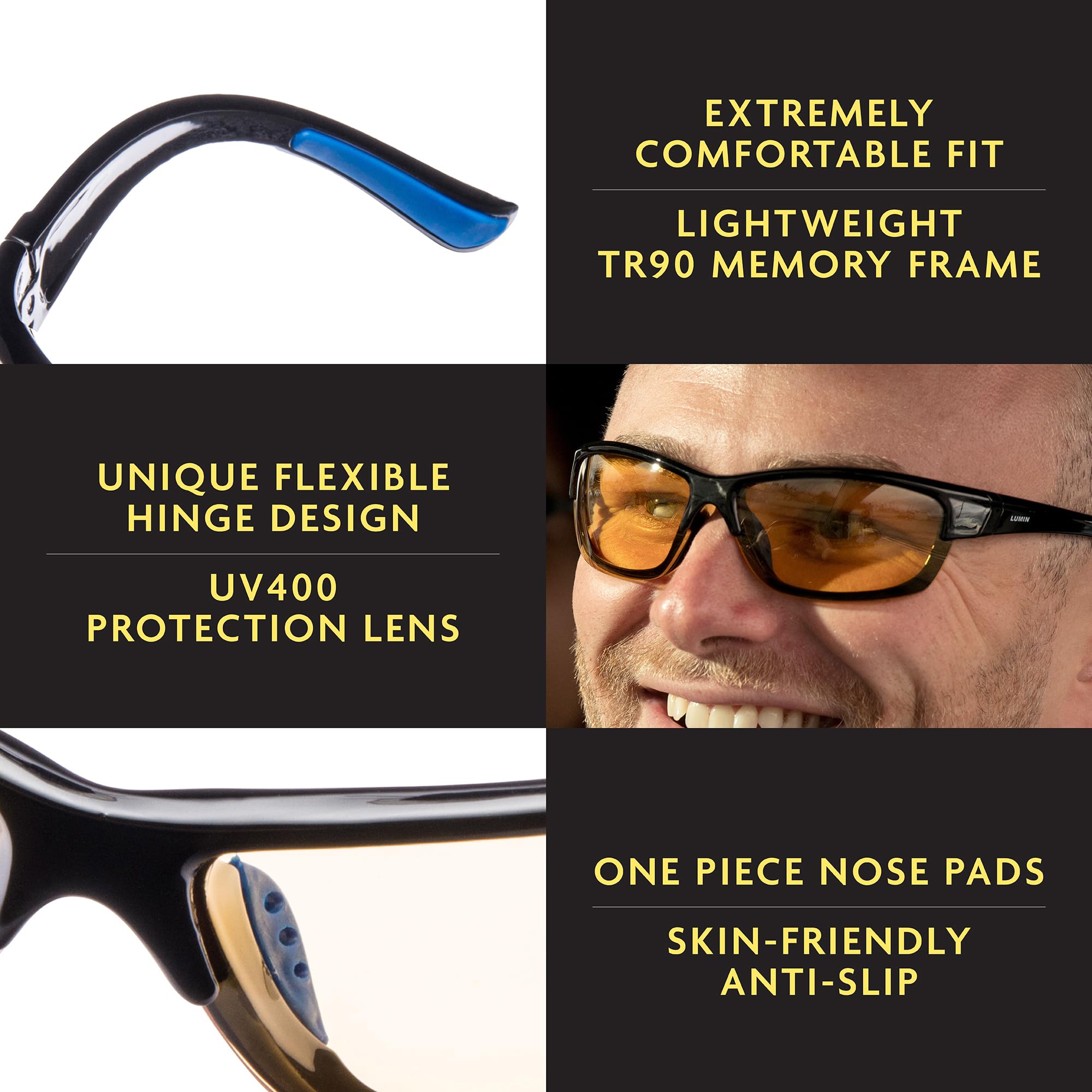 Illumin Night Driving Glasses Vector - Improve Road Safety with Outdoor Night Vision Lenses, Improved Contrast and Anti-glare