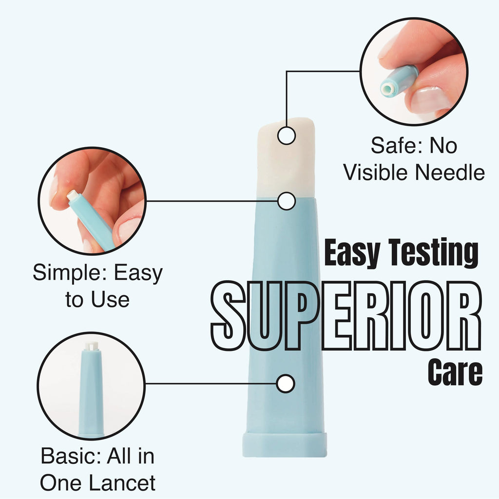 Pip 30 Lancets | All-in-One 30G-1.0mm Safety Lancets | Ultra-Sensitive Fingerstick for Blood Sugar & Ketone Monitors