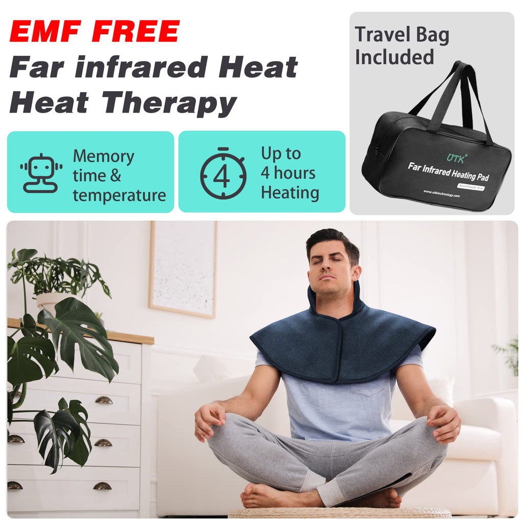 UTK Heating Pad for Neck and Shoulders,Natural Jade Tourmaline,Upgrade Size to Cover More Areas of Neck,Shoulder,Shoulder Blade