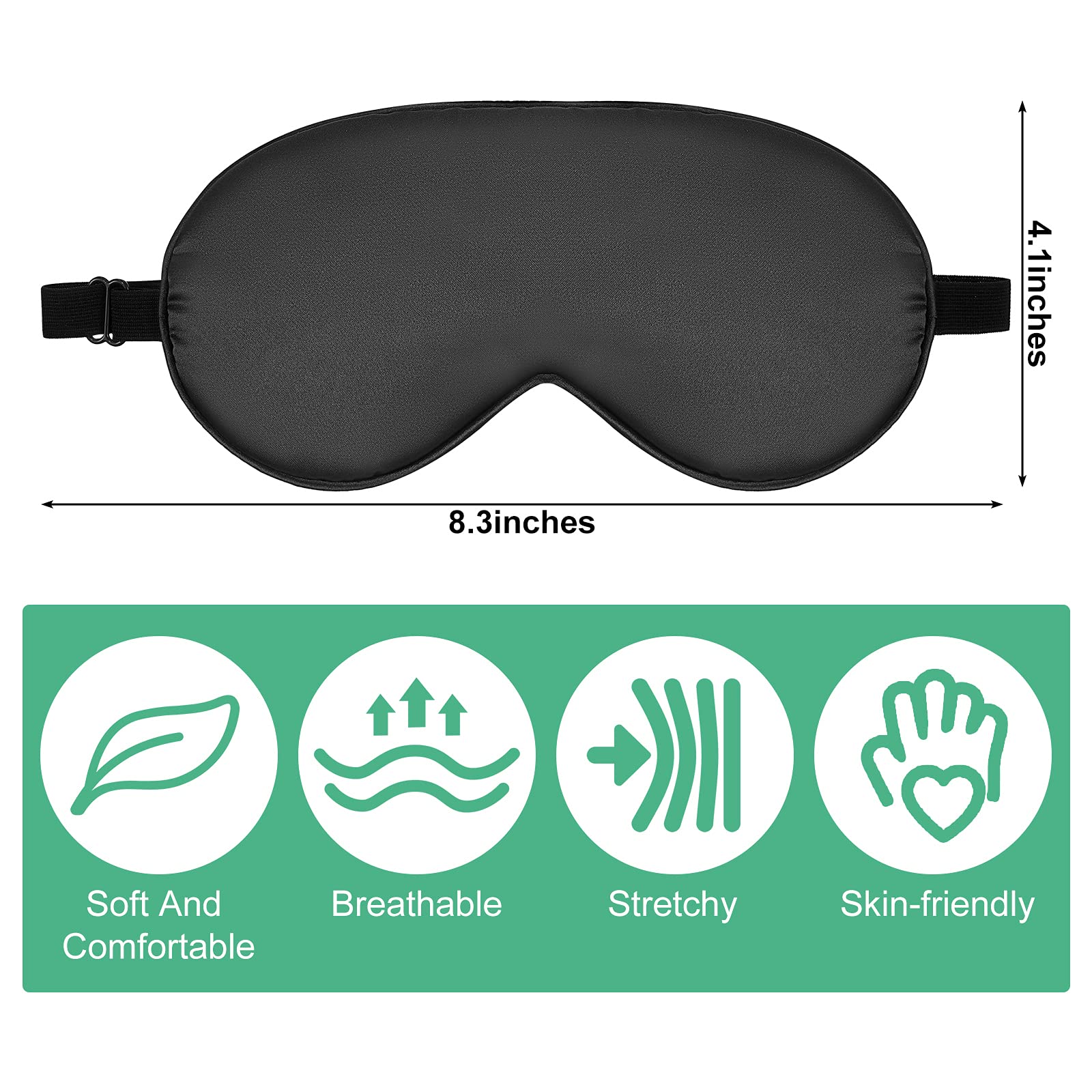 6 Pieces Natural Silk Sleep Mask Soft Eye Mask Adjustable Strap Blindfold Eyeshade Smooth Sleeping Mask Comfortable Sleep Eye Co