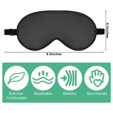 6 Pieces Natural Silk Sleep Mask Soft Eye Mask Adjustable Strap Blindfold Eyeshade Smooth Sleeping Mask Comfortable Sleep Eye Co