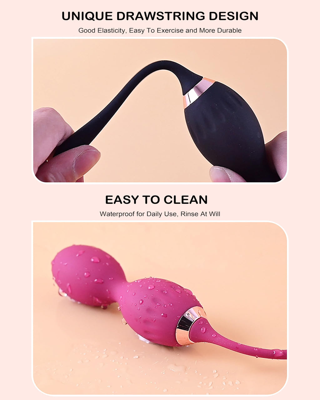 Kegel Ball kegel Tightener Balls Massage Balls Kegel Exercise System: Pink, Skin-Friendly Silicone for Vaginial Tightening Cream