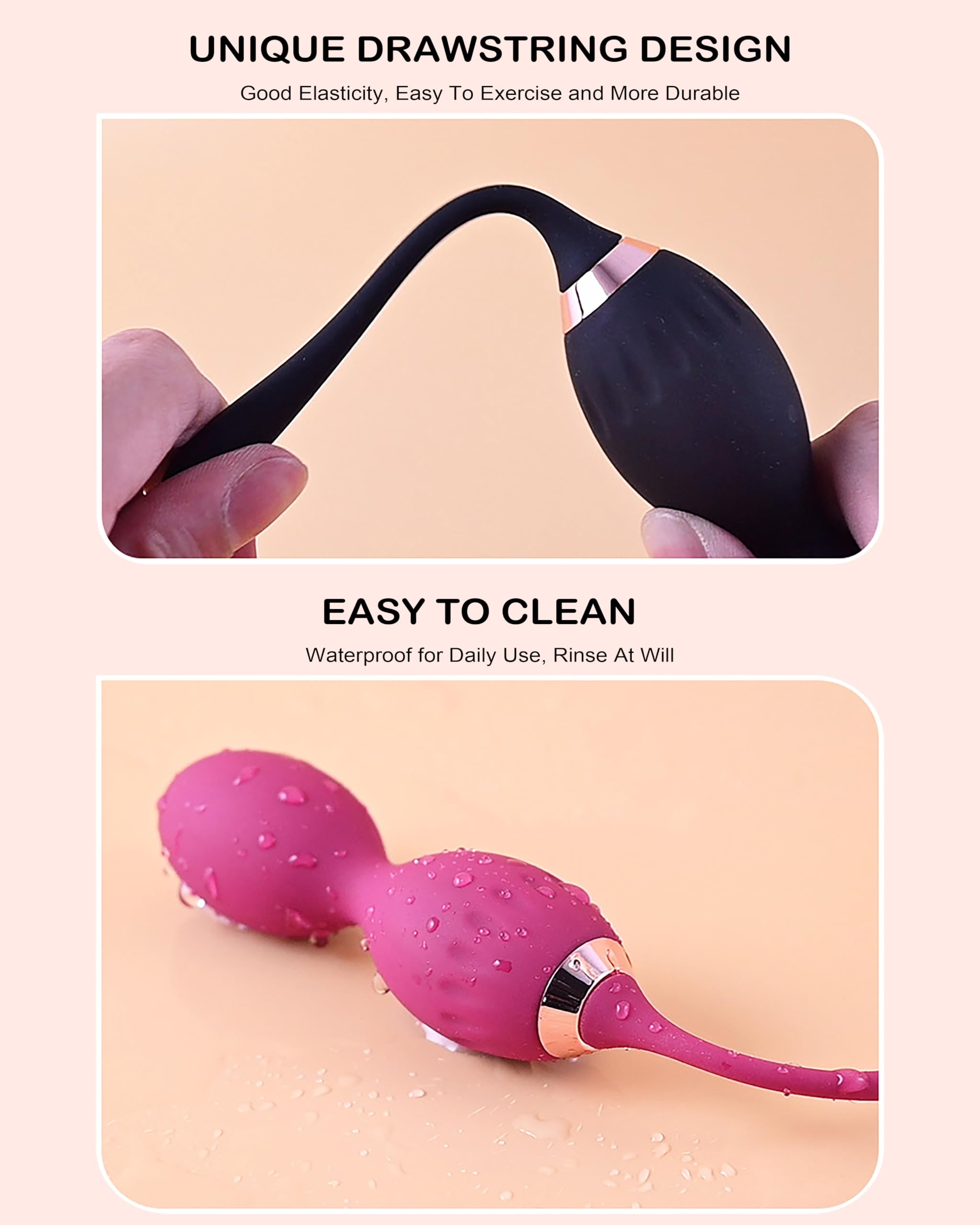 Kegel Ball kegel Tightener Balls Massage Balls Kegel Exercise System: Pink, Skin-Friendly Silicone for Vaginial Tightening Cream