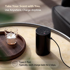 Airversa Waterless Essential Oil Diffuser Starter Kit with 2 x 30mL Fragrance Oil, Battery Operated Mini Scent Air Machine Porta