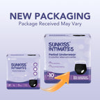SUNKISS INTIMATES Disposable Period Underwear for Women with Heavy Flow, Unscented Postpartum Essentials, White, Large, 10 Count