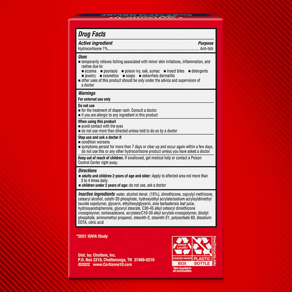 Cortizone 10 Maximum Strength Fast Itch Relief with Massaging Rollerball, 1% Hydrocortisone Anti-Itch Liquid, 1.5 oz.
