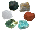 Crystals for Pain Relief Manifestation, Set of 6 Blood Stone, Amazonite, Clear Quartz, Red Jasper, Lace Agate and Moss Agate Hea