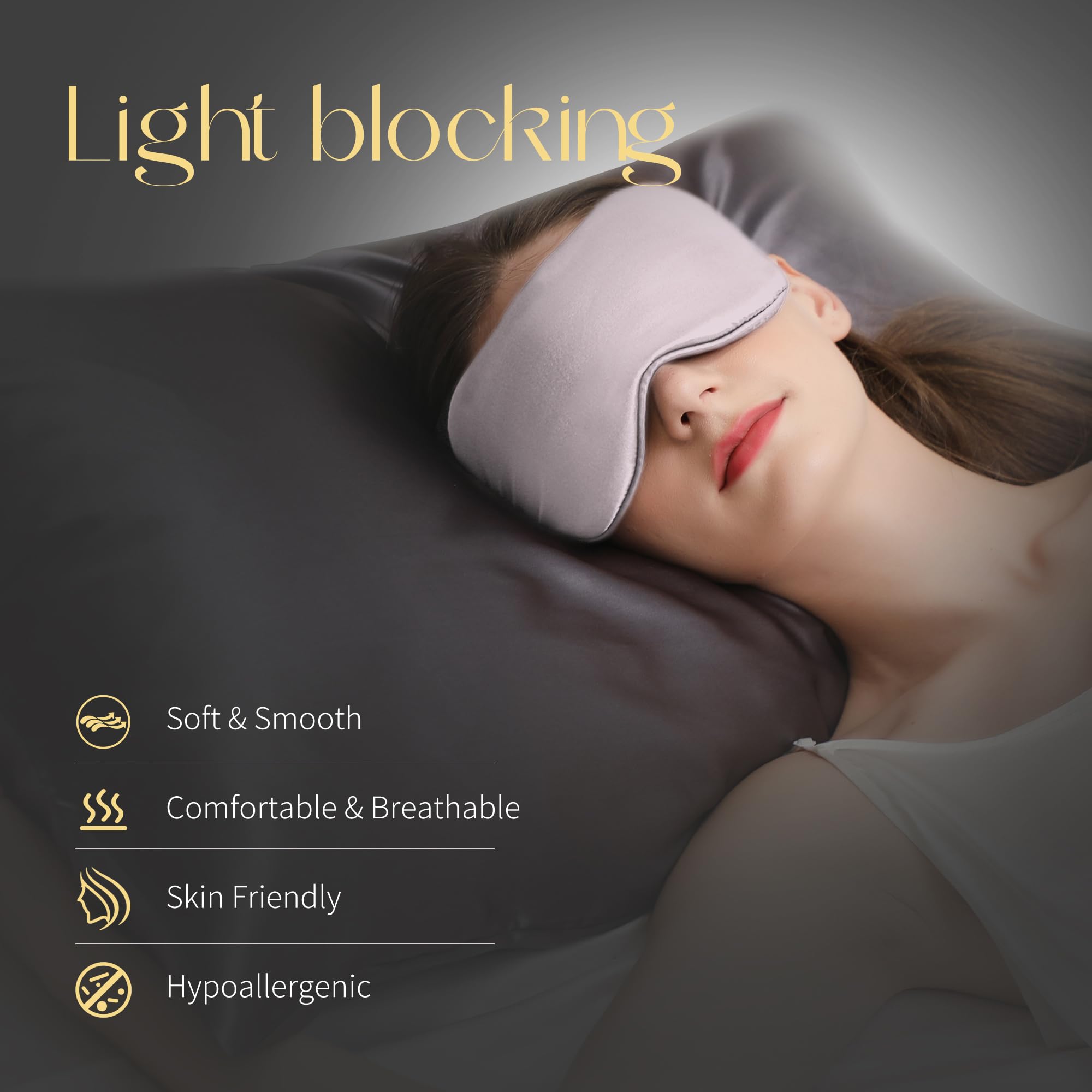 ZIMASILK 100% 22 Momme Pure Mulberry Silk Sleep Mask,Filled with 100% Mulberry Silk,Silk Wrapping Strap- Super Soft & Comfortabl