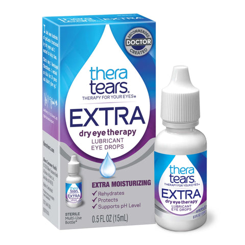 TheraTears Extra Dry Eye Therapy Lubricating Eye Drops for Dry Eyes, 0.5 fl oz Bottle