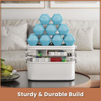NiHome Home & Travel 4-Tier Medicine Storage Box with Portable Pill Case, Durable Adjustable Compartments, Moisture-Resistant Li