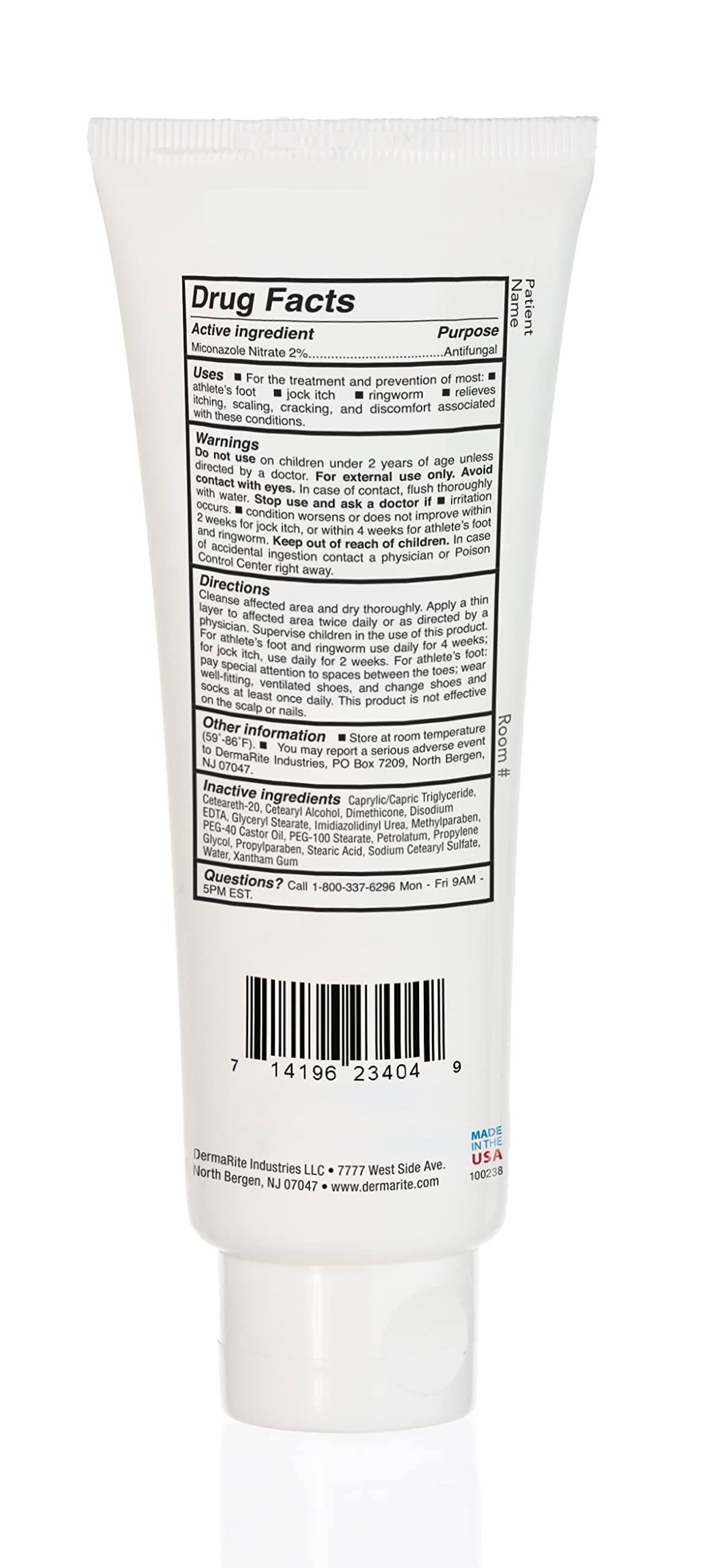 DermaFungal Antifungal Cream - Treats and Prevents Most Athletes Foot, Jock Itch, and Ringworm - 2% Miconazole Nitrate - 3.75 oz