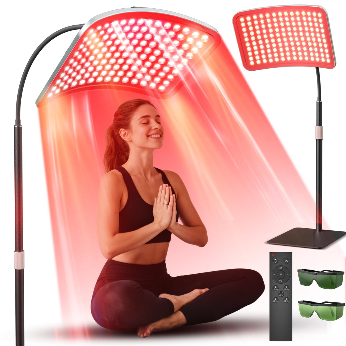 SUNKENET Red Light Therapy for Face and Body, 50W Infrared Red Light Panel