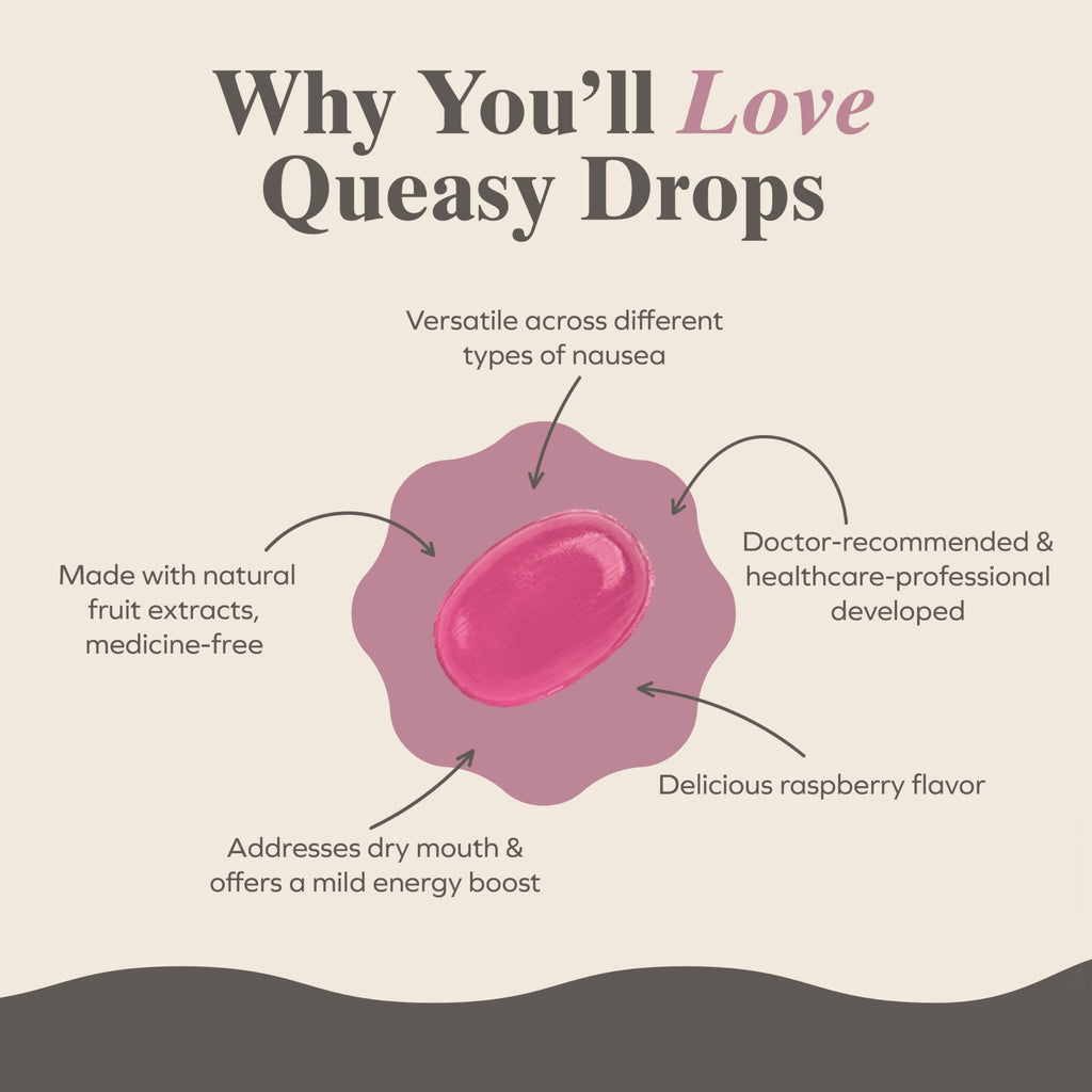 Three Lollies Queasy Drops Sugar Free - Natural Sour Raspberry Flavor - Ease Chemotherapy Nausea & Travel Sickness, Alleviates a