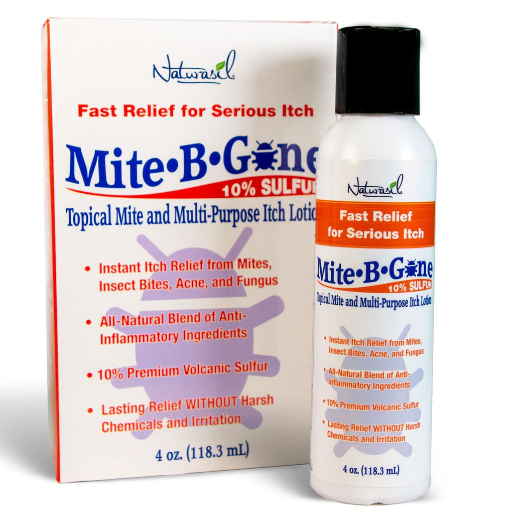 All-Natural Itch Relief by Mite-B-Gone - Sulfur Lotion Treatment for Acne, Bug Bites, Skin Redness & Itching, Discomfort & Rosac