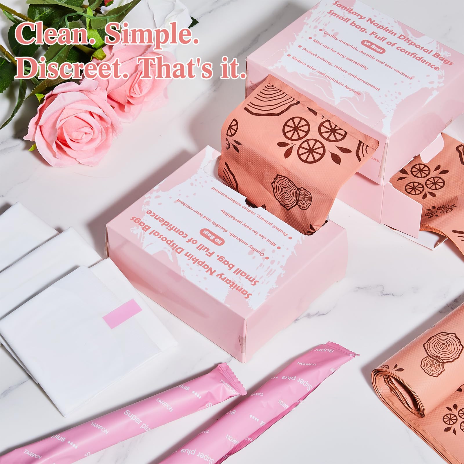 Maitys 300 Pcs Disposable Bags for Sanitary Pads Personal Care Disposal Bags Fragrance Small Discreet Diaper Sacks for Tampons,
