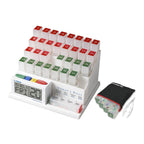 MedCenter 31-Day HSA/FSA Monthly Pill Organizer System with Talking Reminder Clock, Travel Pouch & Tweezers - 4 Daily Dose Compa