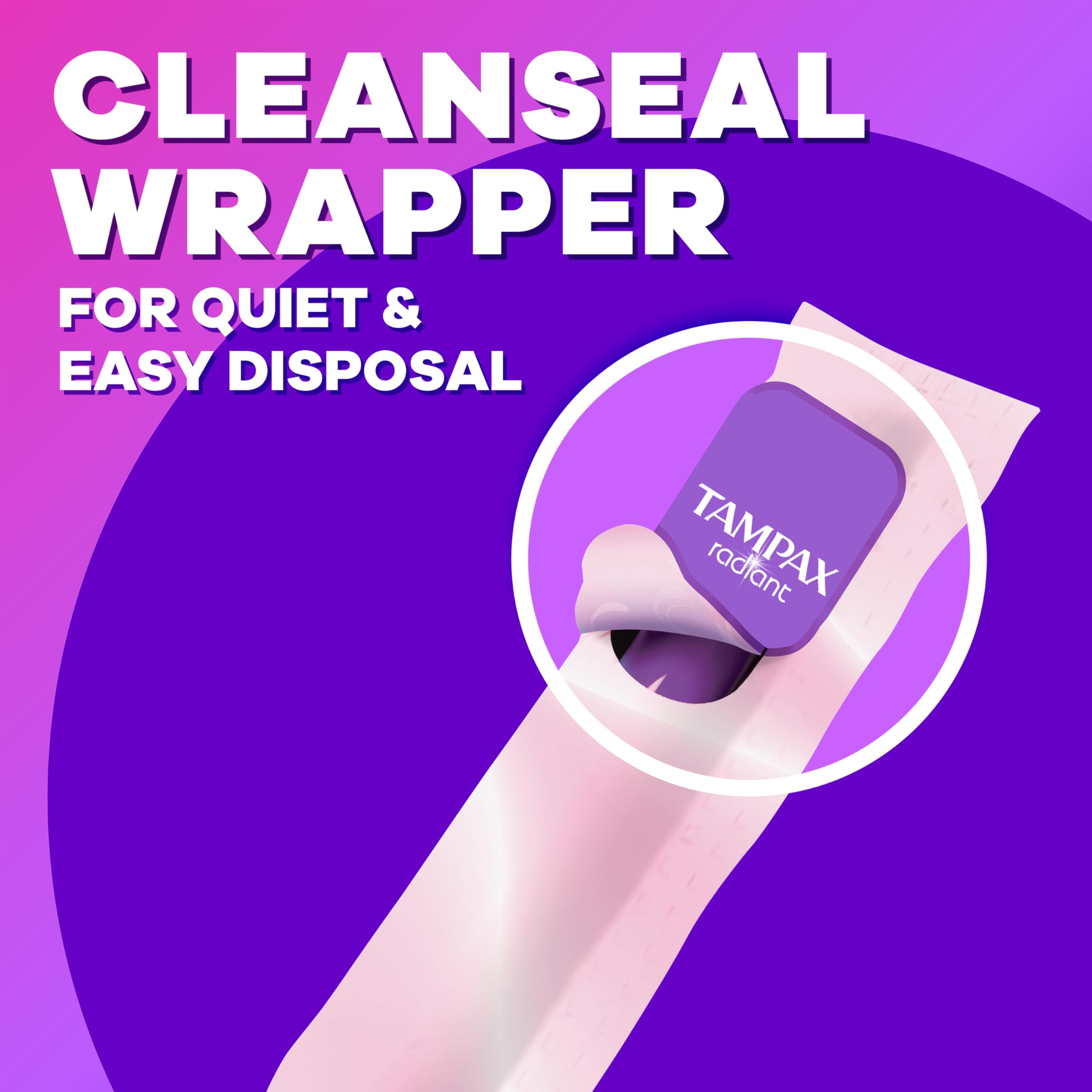 Tampax Pocket Radiant Compact Plastic Tampons, with LeakGuard Braid, Regular Absorbency, Unscented, Pack of 3 (28 count each pac