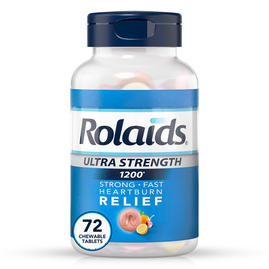 Chattem Inc. Rolaids Ultra Strength Antacid, 72 Chewable Tablets, Assorted Fruit, Ultra Strength Heartburn Relief