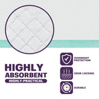 PureNexus Health Disposable Bed Pads for Adults 17 x 24 (100 Count) - Super Absorbent and Waterproof - Incontinence Bed Pads, Ch