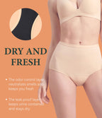 IRISMORII Urinary Incontinence Postpartum Underwear for Women Washable Leak Proof Odor Control 56ml Absorbency Brief 1 Pack (Ski