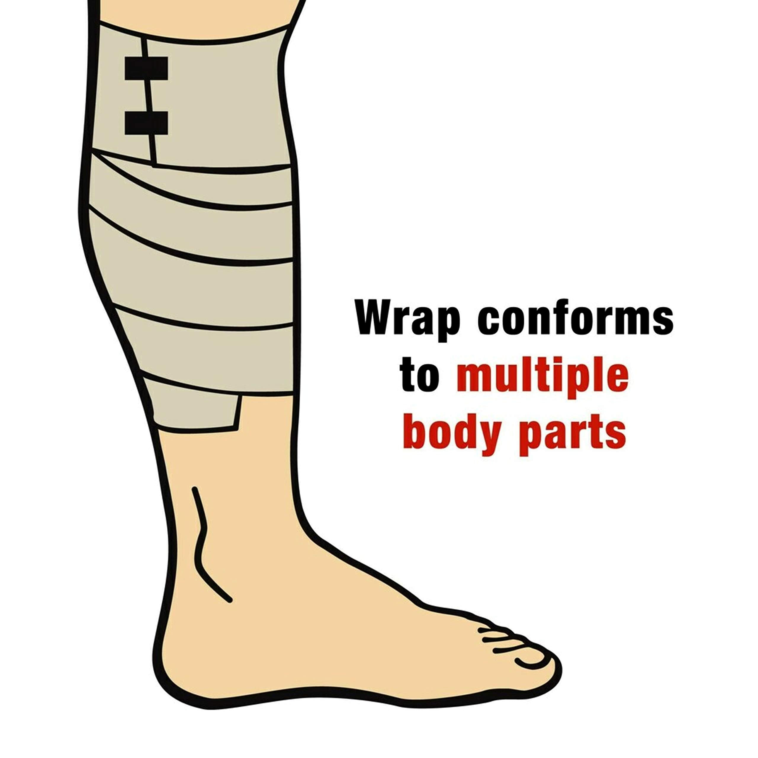 AcE 4 Inch Elastic Bandage with clips, Beige, great for Leg, Shoulder and More, 1 count