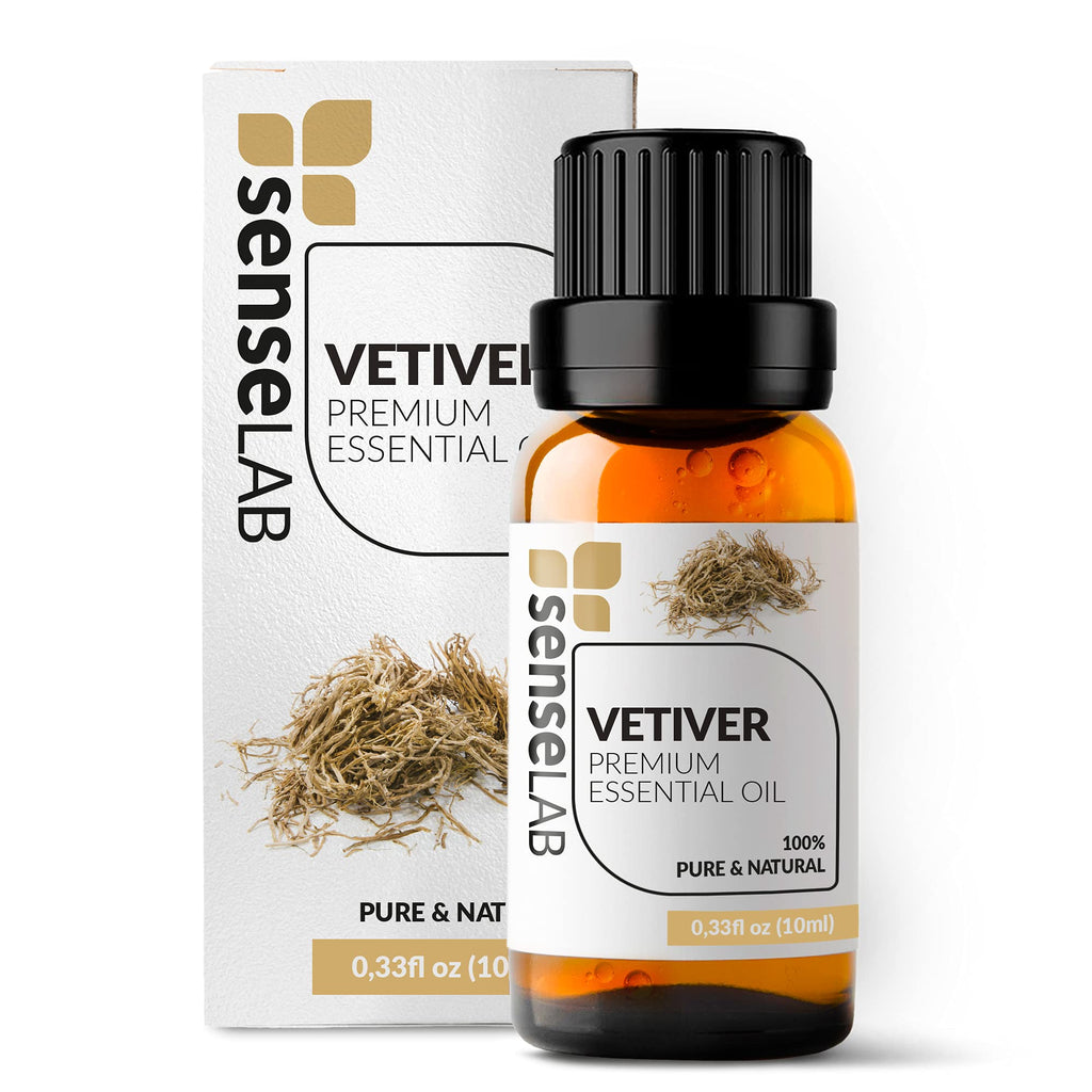 SenseLAB Vetiver Essential Oil - 100% Pure Extract, Therapeutic Grade, 10 ml