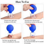 CFHBF 4 Size Facial Cupping Therapy Set Glass, Eye Face Vacuum Massage Anti Cellulite Cup - Silicone Cupping Massage Therapy, fo