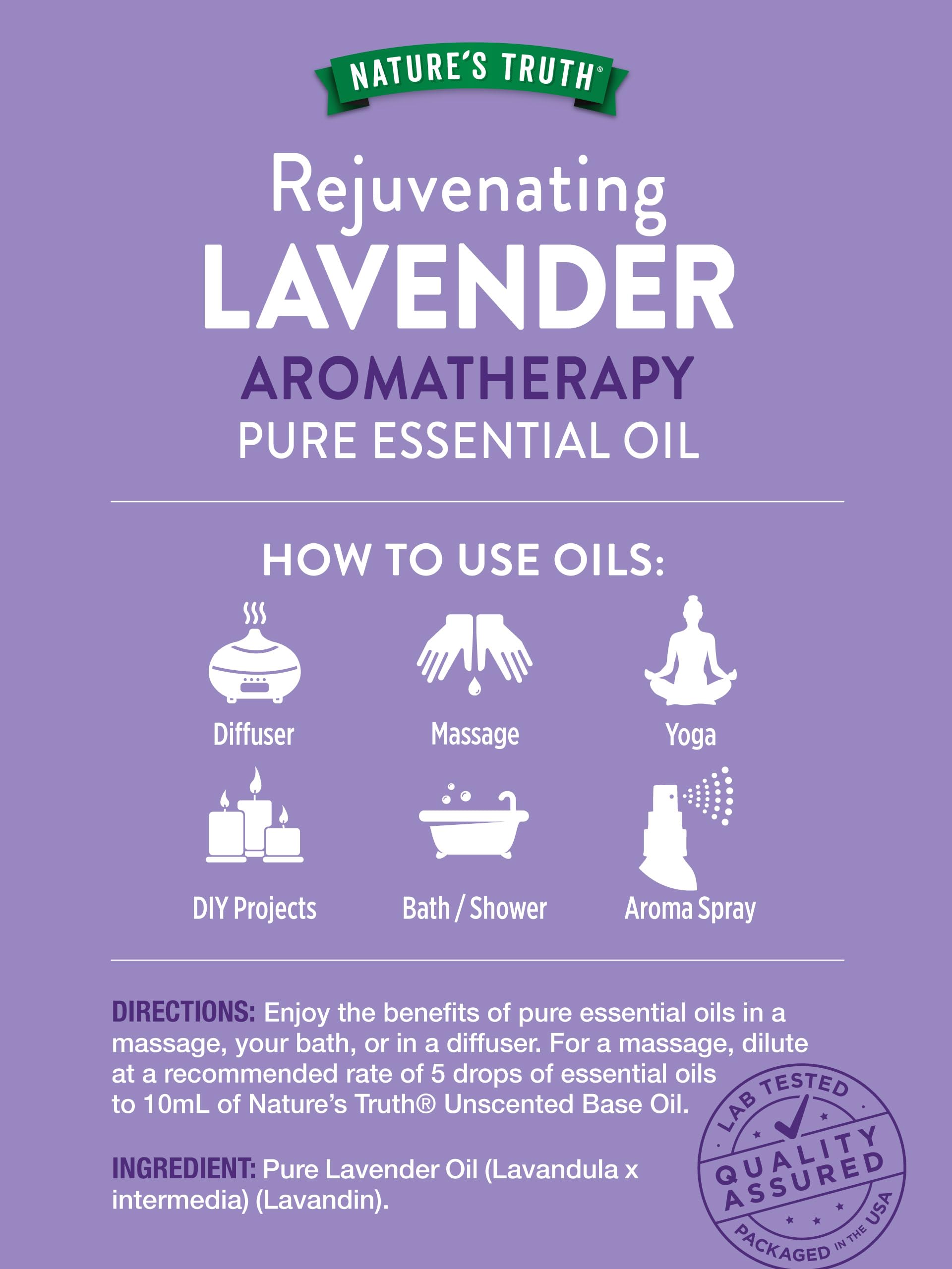 Natures Truth Aromatherapy Pure Essential Oil, Lavender, 0.51 Fluid Ounce