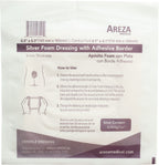 Areza Medical - Silver Foam Wound Dressing Pad - Sterile - 6.5 X 6.5 (16.5 cm X 16.5 cm) - Adhesive Border - 5 PCS per Box - FSA