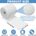 Treela Plaster Cloth Rolls Gauze Bandages Rolls Strips for Belly Casts, Scenery Molds, Mask Making, Art Projects, Body Casts, Cr