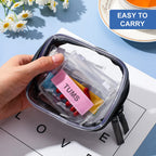 Meanplan 26 Pcs Pill Pouches Reusable Clear Zippered Pill Bag, Transparent PVC Toiletry Carry Pouch, 180 Pcs Waterproof Labels S