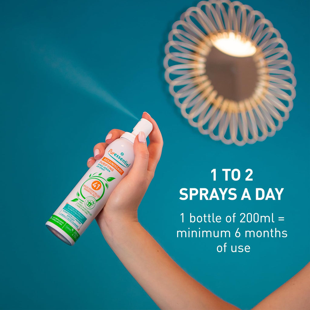 Puressentiel Purifying Air Freshener Spray - Room Spray with 41 Essential Oils - Eliminate Odors without Synthetic Chemicals - M