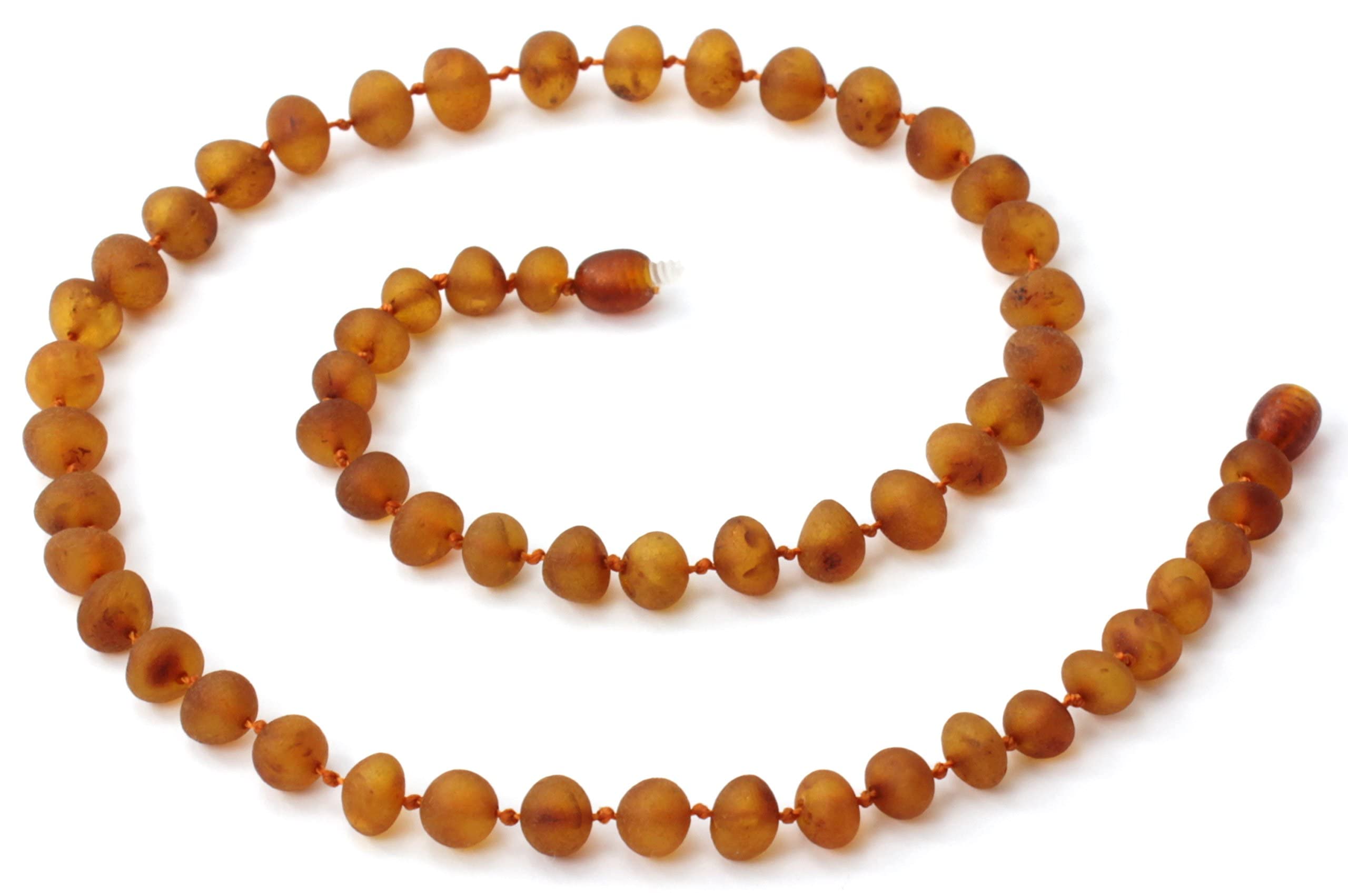 Baltic Amber Necklace for Adult - Natural Amber from Baltic Region, Genuine Baltic Amber (19.7 inch, RAW Cognac)