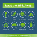 Rocket Pure Natural Odor Eliminator - Foot & Shoe Deodorizer Spray, Gear Odor Eliminator - Removes, Controls & Prevents Odors -