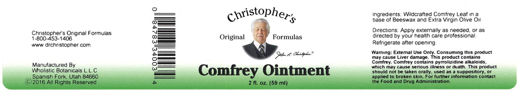 Christophers Original Formulas Comfrey Ointment, 2 Ounce - Herbal Ointment with Organic Comfrey Leaf in a Natural Beeswax and O