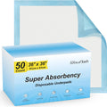 50 Count 36 x 36 Super Absorbency Disposable Underpads - Leakproof Quick Drying Pads for Baby, Puppy & Adults, Bed Pads, Inconti