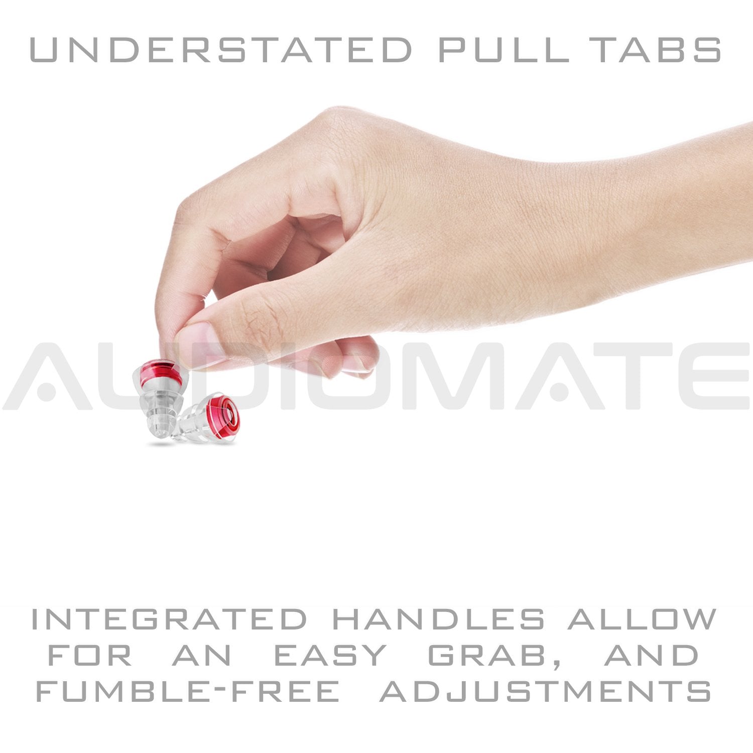 Audiomate High-Fidelity Earplugs with Metal Keychain Carry Case and 2 Interchangeable Earbuds Comfortable Soft Silicone HiFi Noi