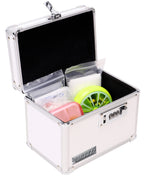 Medicine Lock Box w/Combination Lock - 5 x 7 x 5 Cabinet Safe, White
