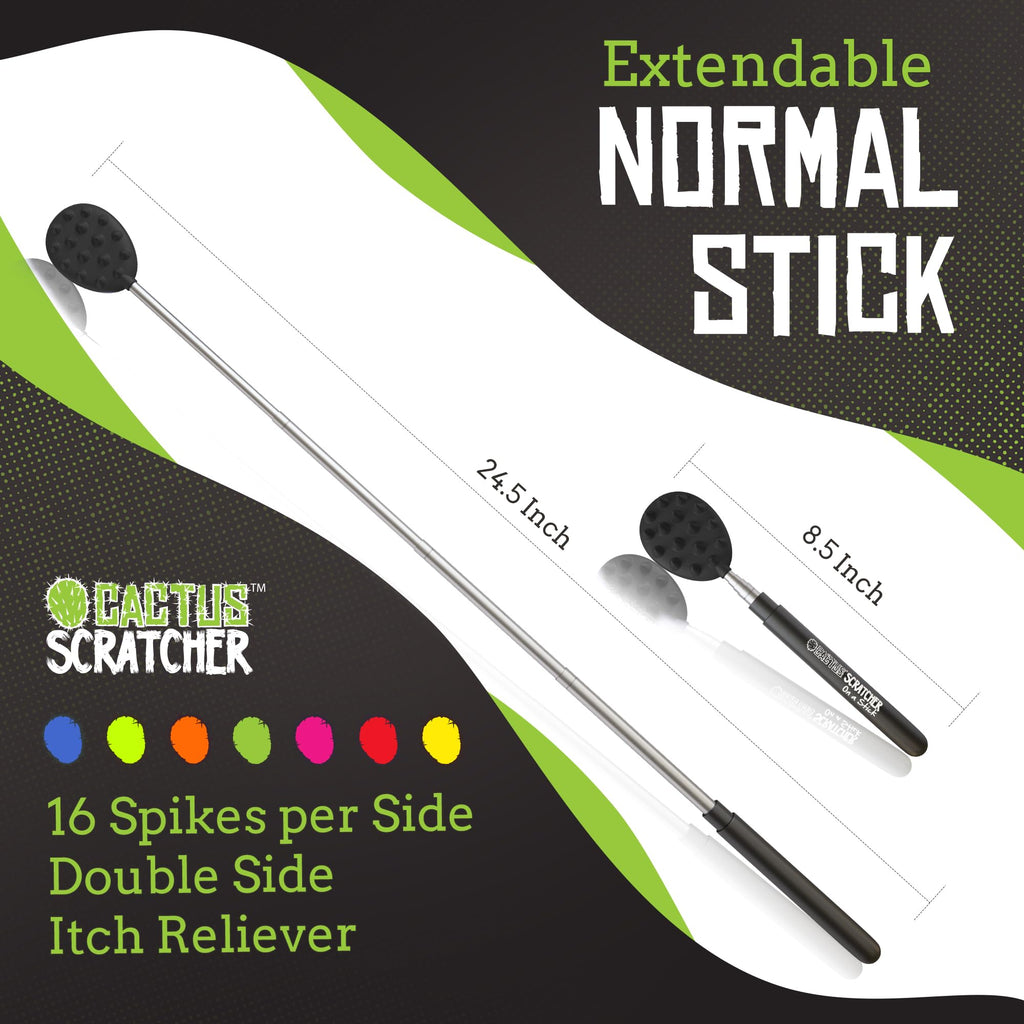 Cactus Scratcher Extendable Back Scratcher, Long Stick Double Side Back Scratcher for Adults, Gifts for Men Women, Itch Reliever