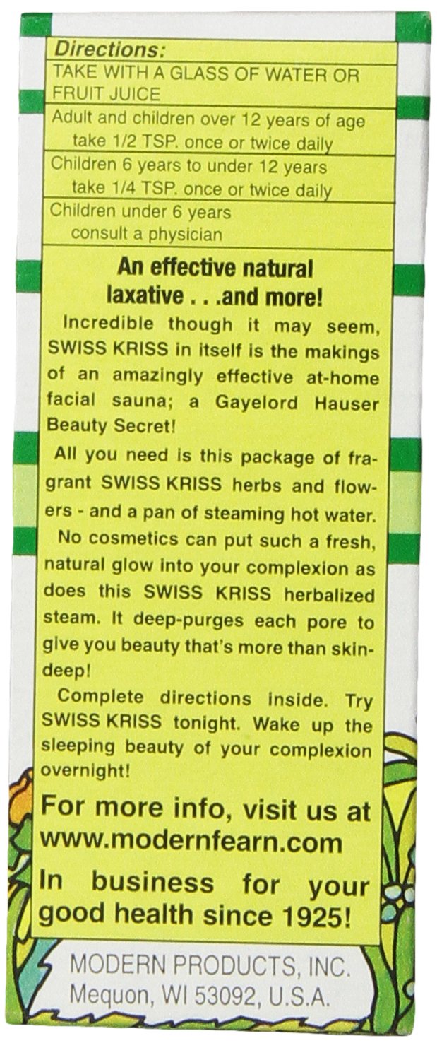 Swiss Kriss Natural Herbal Laxative Flake Form , 1.5 Ounces (42.6 g) (Pack of 6)